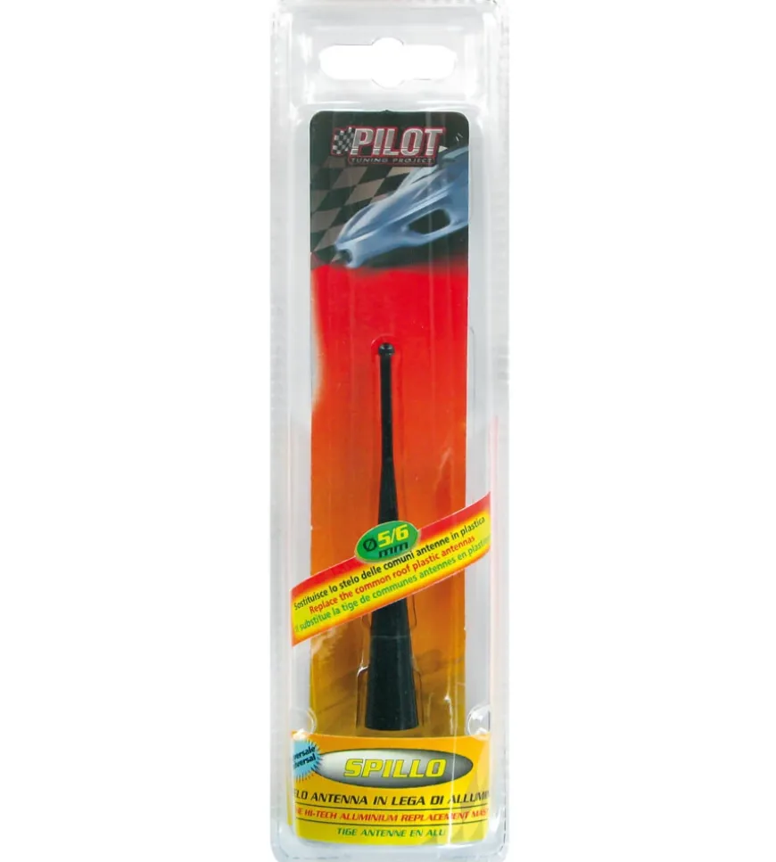 Antenna alluminio a spillo 10cm nera pilot 40181