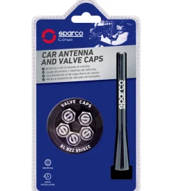 Antenna con viti e tappi valvola pneumatici auto sparco 