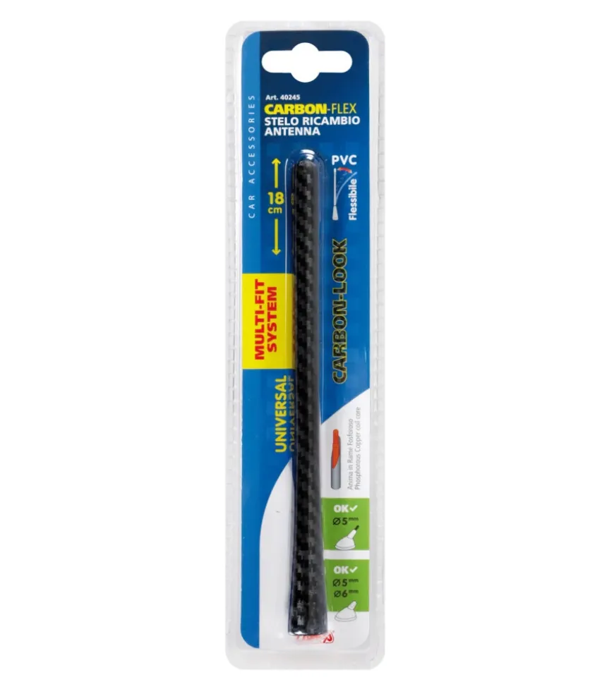 Antenna stelo ricambio antenna carbon-flex - 18 cm - ø 5-6 mm 40245