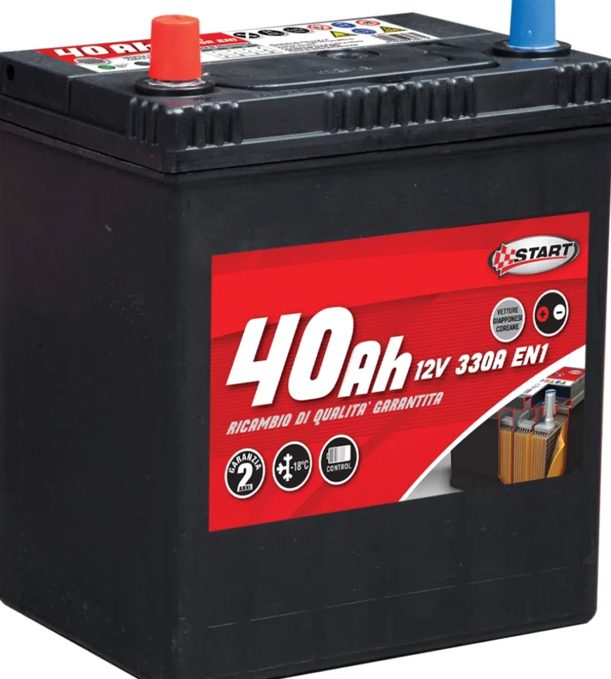 Batteria auto 40ah per vetture giapponesi-coreane polo sinistro j37