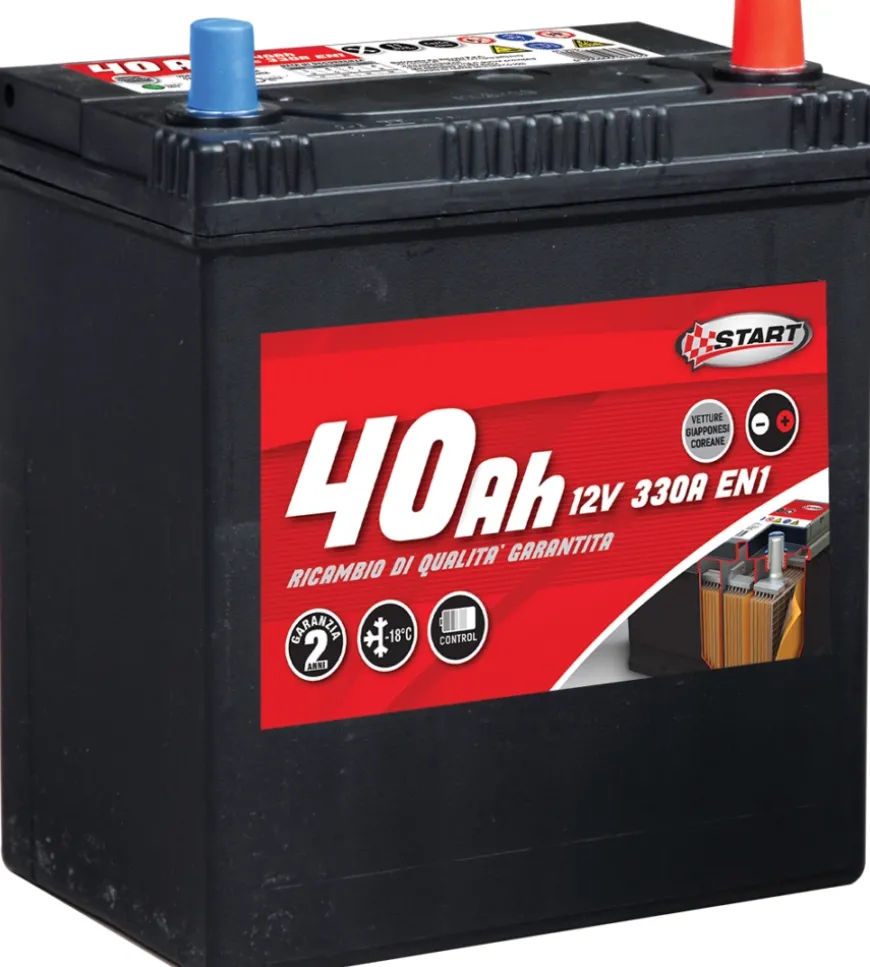 Batteria auto 40ah per vetture giapponesi-coreane polo destro j37