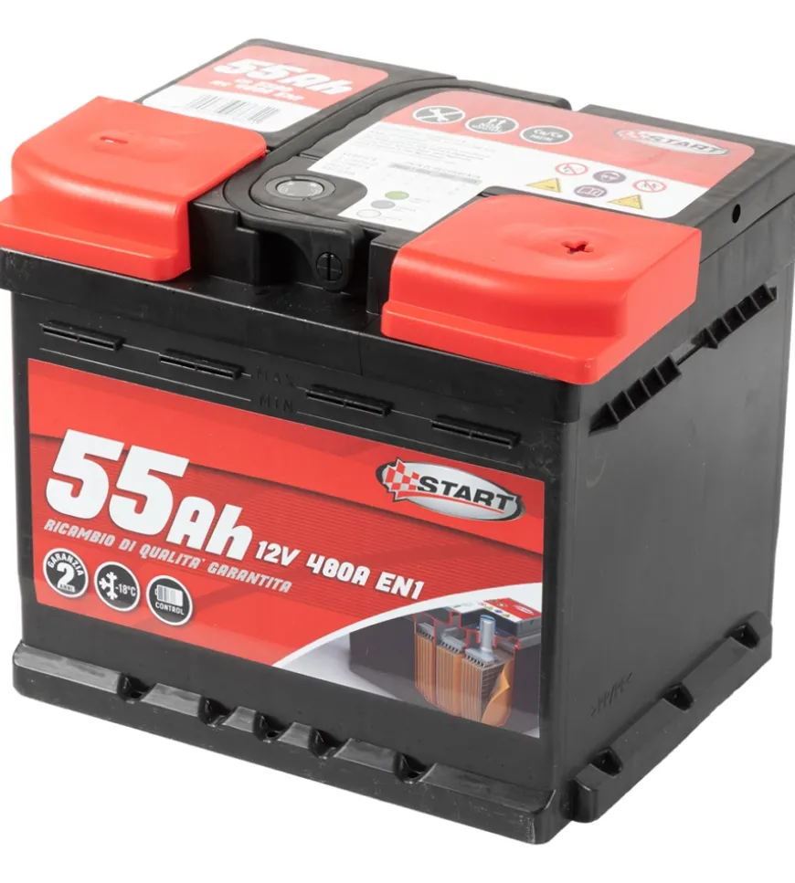 Batteria auto 55ah 12v 480a polo positivo destro cassetta l1