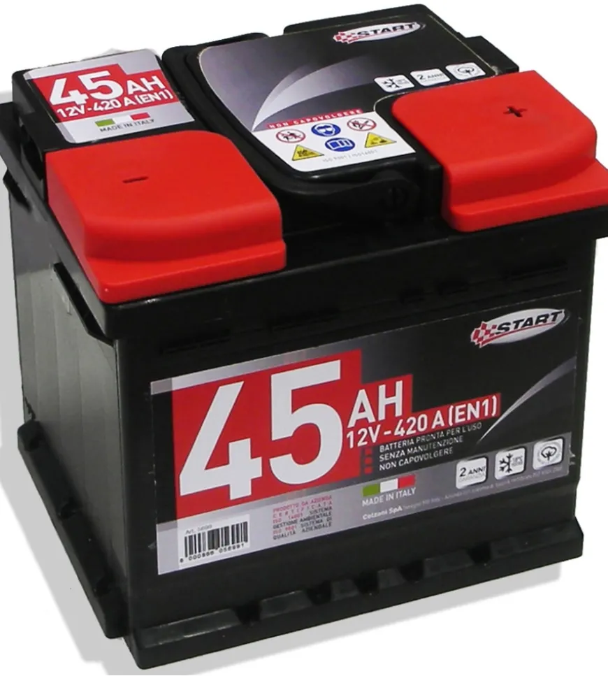Batteria auto 45ah 12v 420a polo positivo destro cassetta l1
