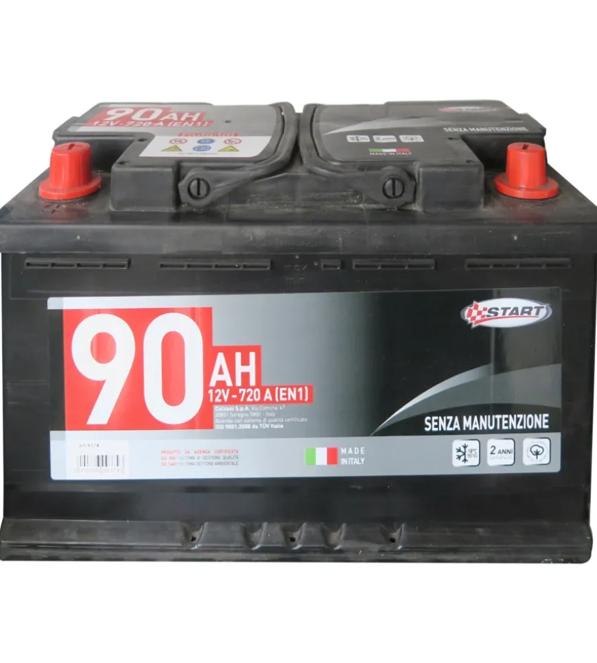 Batteria auto 90ah 12v 720a polo positivo sinistro cassetta l4b