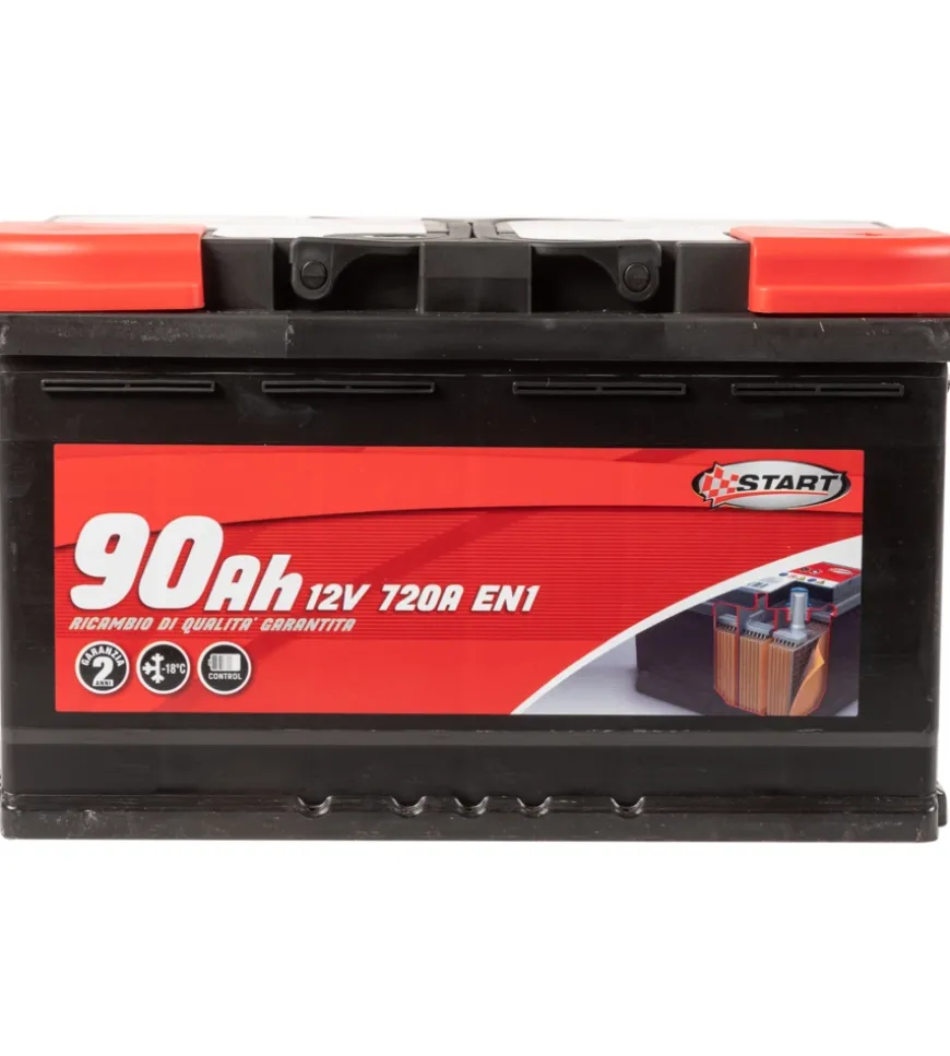 Batteria auto 90ah 12v 720a polo positivo destro cassetta l4