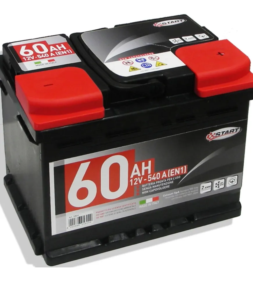 Batteria auto 60ah 12v 540a polo positivo destro cassetta l2