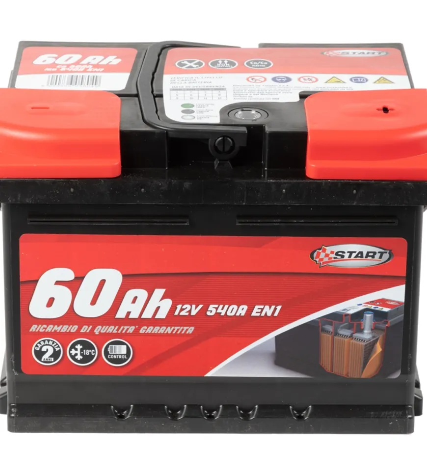 Batteria auto 60ah 12v 540a polo positivo destro cassetta l2