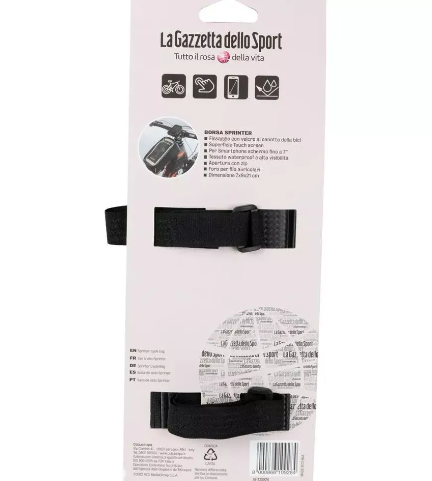 Borsa per bicicletta gazzetta dello sport "sprinter" idrorepellente, 10x10x20 cm