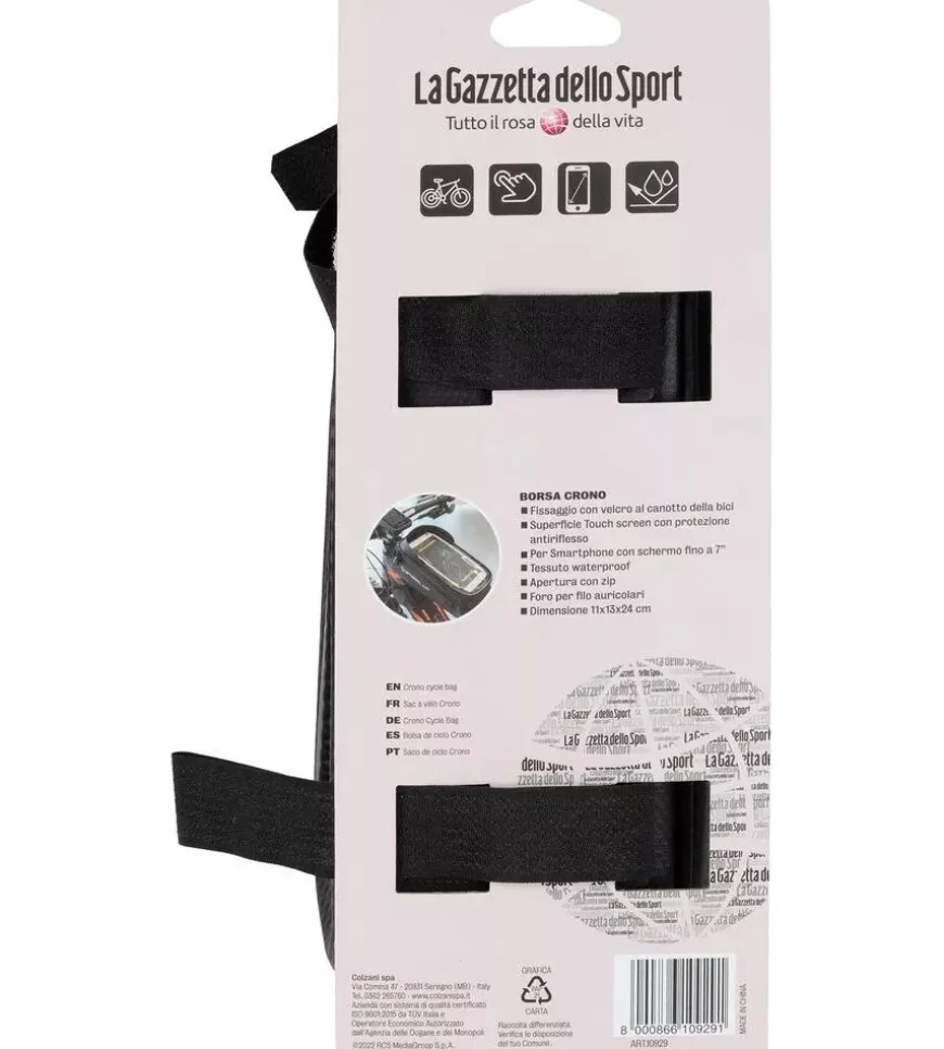 Borsa per bicicletta gazzetta dello sport "crono" idrorepellente, 11x13x24 cm