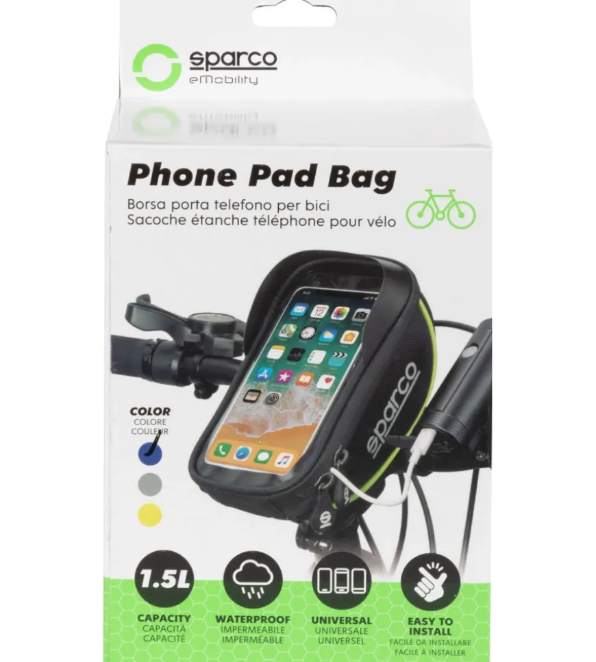 Borsa porta cellulare per bici sparco in microfibra, 19x11x5,5 cm
