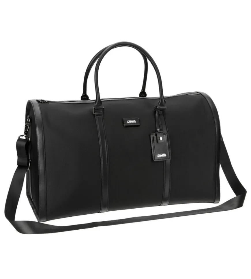 Borsone da viaggio lampa "duffle bag" in nylon con maniglie e tracolla, 60x35x30 cm - 99412