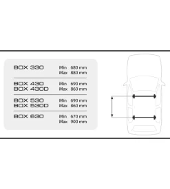 Box tetto per auto 530 litri  in abs nero goffrato - n60019
