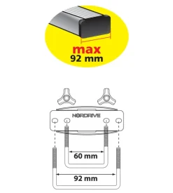 Box tetto per auto nordrive 430 litri in abs grigio goffrato - n60010