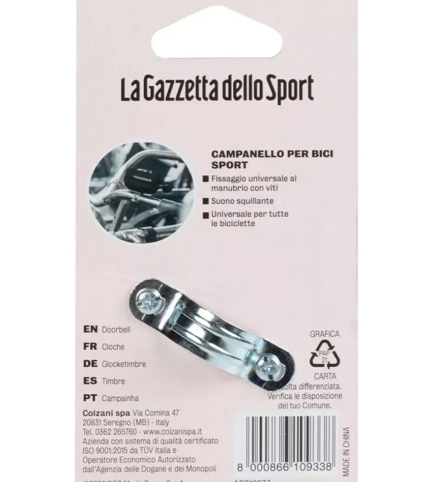 Campanello per bicicletta gazzetta dello sport nero, diametro 60 mm