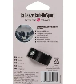 Campanello per bicicletta gazzetta dello sport silver, diametro 22,2 cm