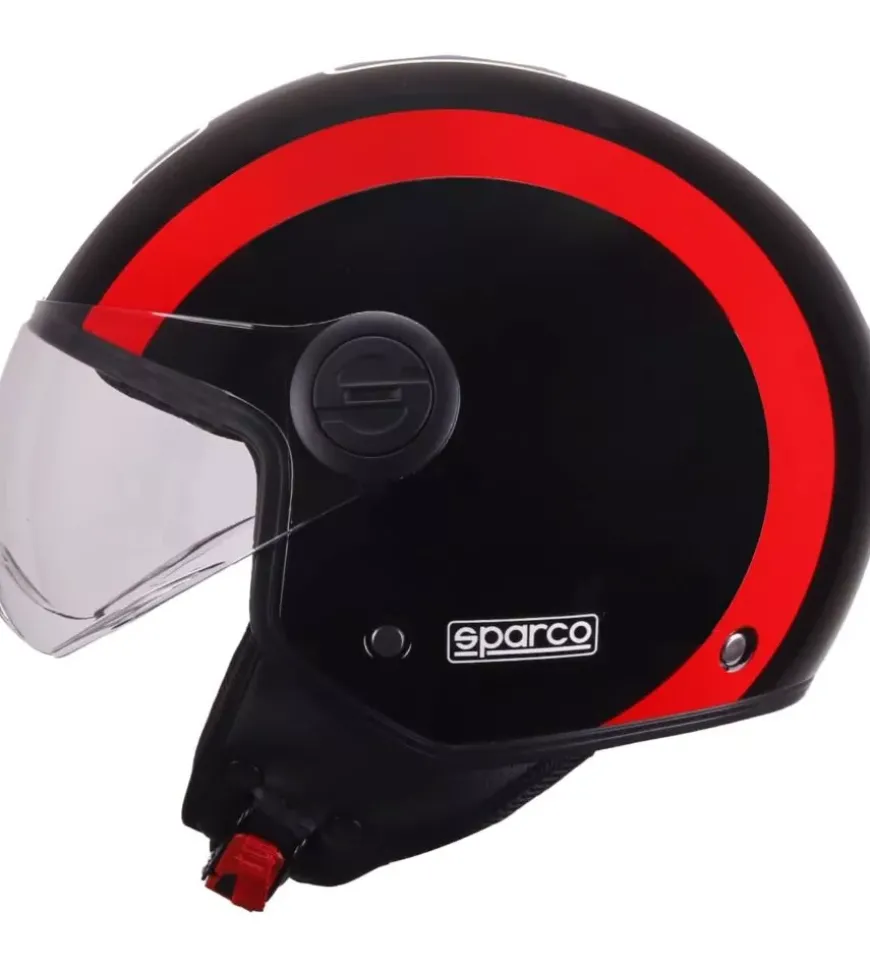Casco moto sparco sp601 nero/rosso tg.l