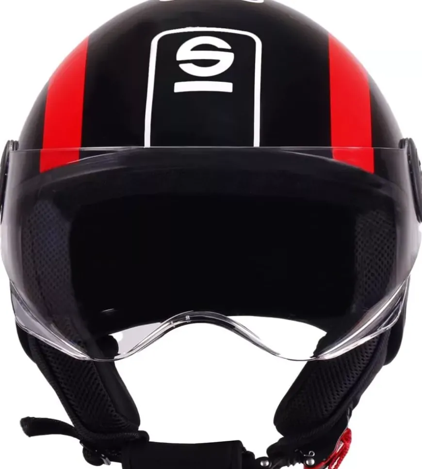 Casco moto sparco sp601 nero/rosso tg.s