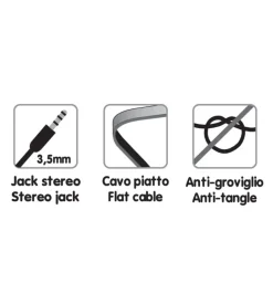 Cavo autoradio 120cm aux aux - nero 38900