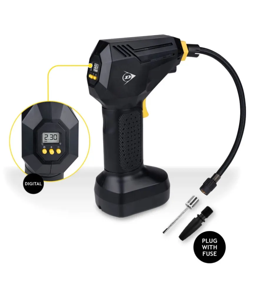 Compressore ad aria portatile digitale in abs, 120 w