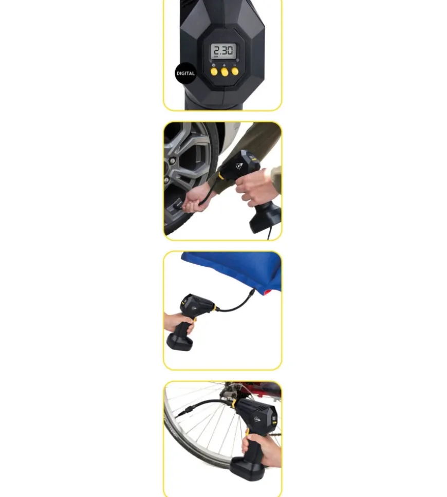 Compressore ad aria portatile digitale in abs, 120 w