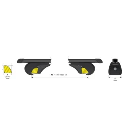 Coppia barre portatutto in acciaio rail top - xl - 140 cm  n15032