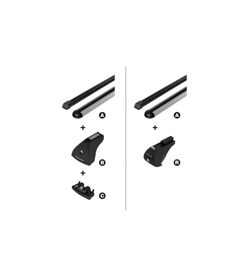 Coppia barre portatutto in acciaio sezione quadra - s - 108 cm n15019