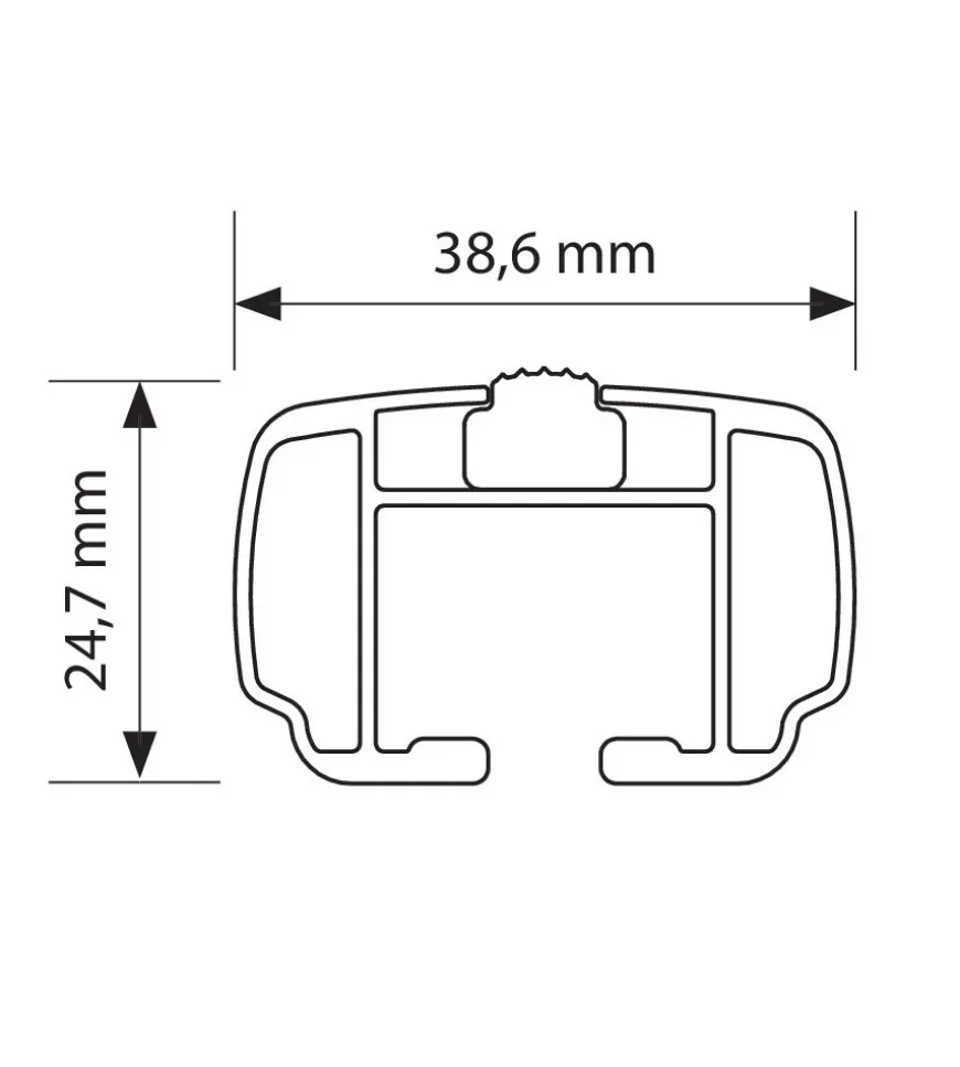 Coppia barre portatutto in alluminio helio - l - 127 cm n15076