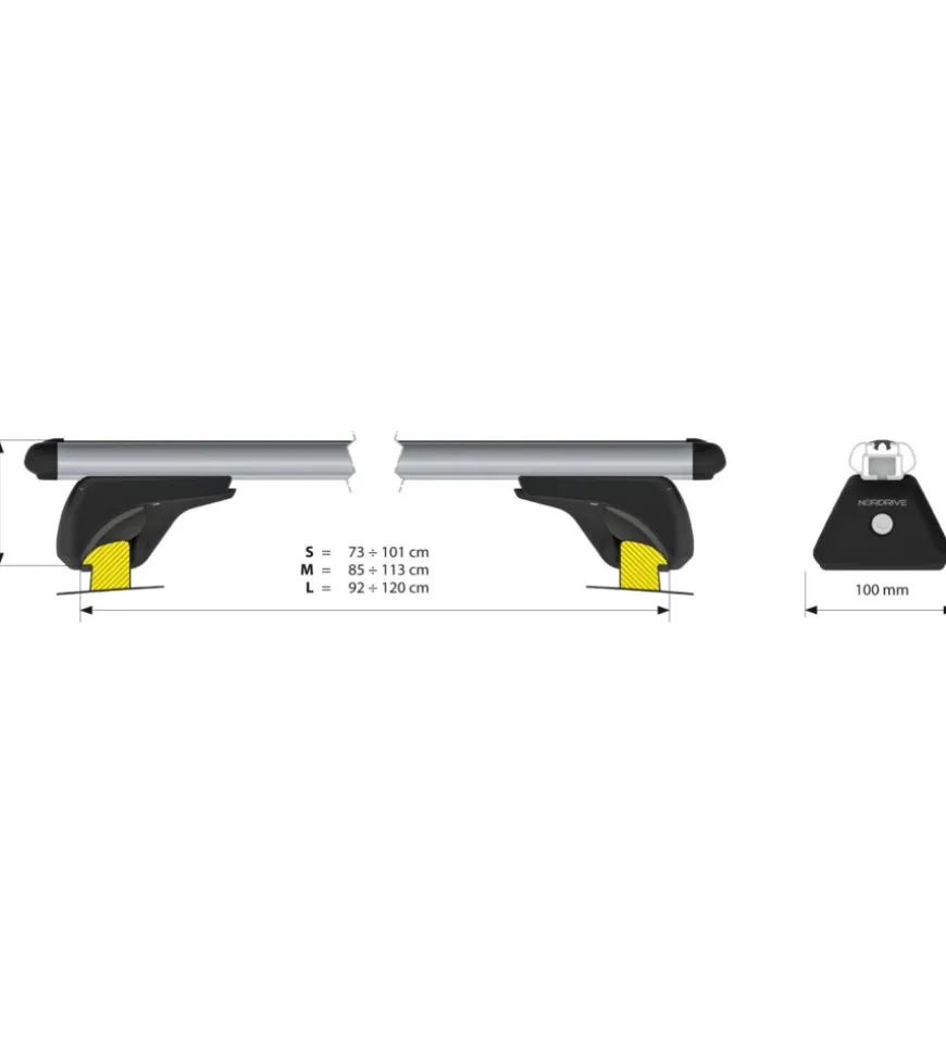 Coppia barre portatutto in alluminio in-rail alu - l - 127 cm n15056