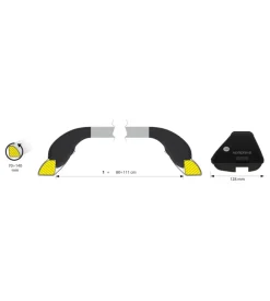 Coppia barre portatutto in alluminio yuro - s - 108 cm n15044