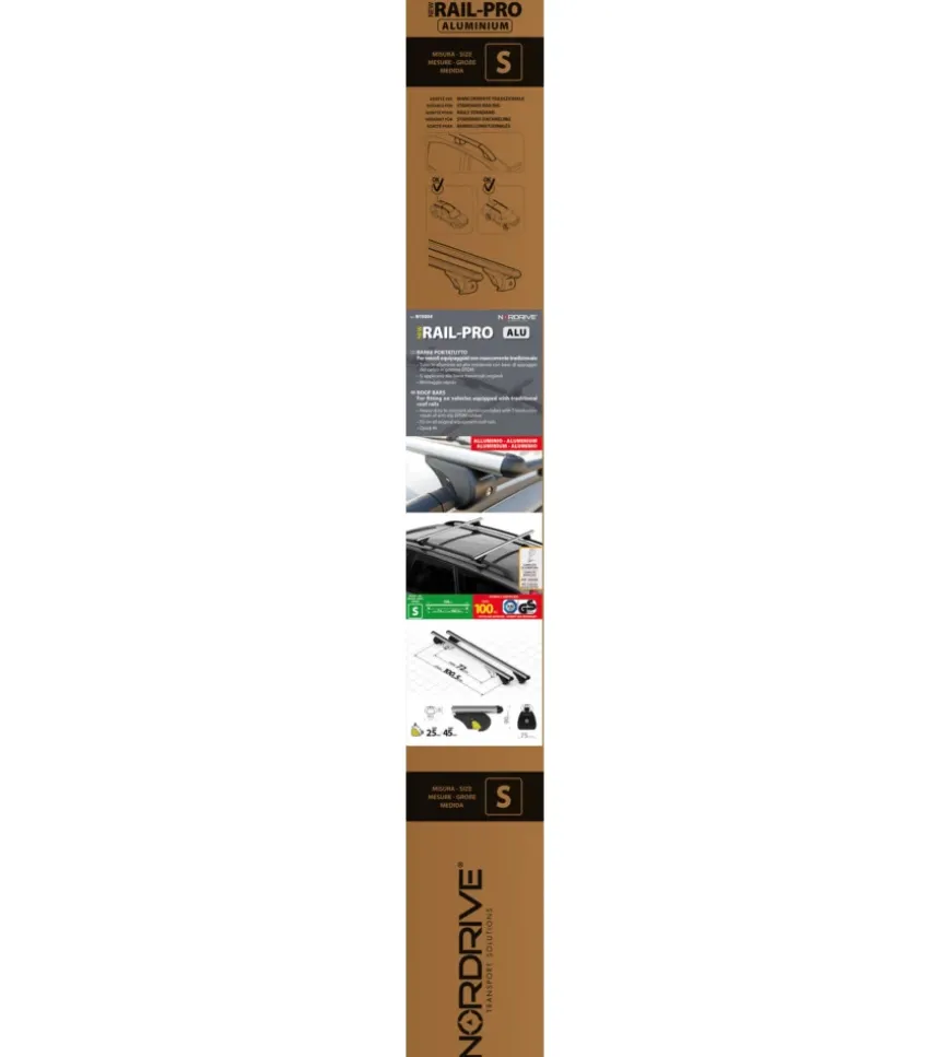 Coppia barre portatutto in alluminio rail pro - s - 108 cm n15034