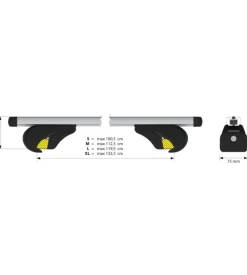 Coppia barre portatutto in alluminio yuro - m - 120 cm n15045