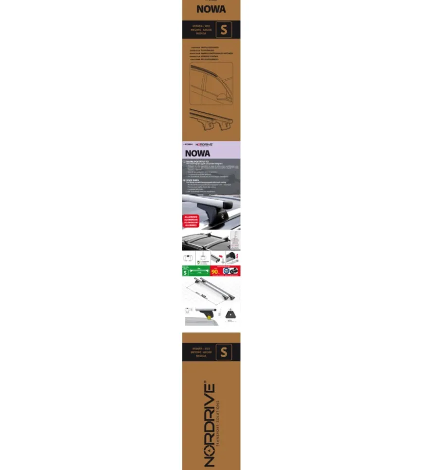 Coppia barre portatutto in alluminio nowa - s - 108 cm n15064