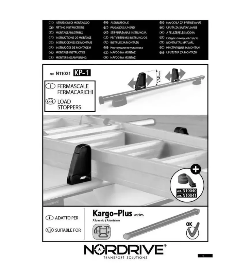 Coppia fermacarico kp 1 per barre kargo plus n11031