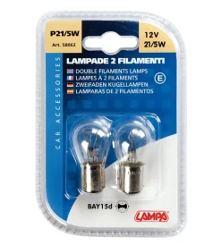 Coppia lampade 2 filamenti 21/5w bay15d 58062
