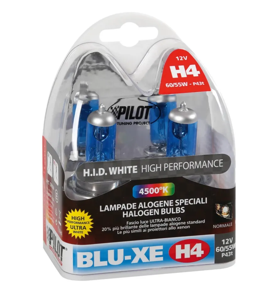 Coppia lampade h4"blu-xe"60/55w pilot 58184