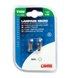 Coppia lampade micro 12v 4w ba9s  58080