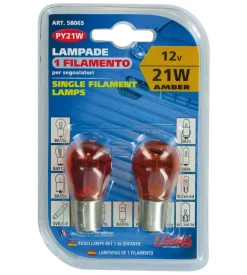 Coppia lampade 12v 15s 21w arancio 58065