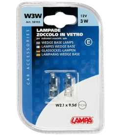 Coppia lampade zoccolo vetro 3w t10 58103