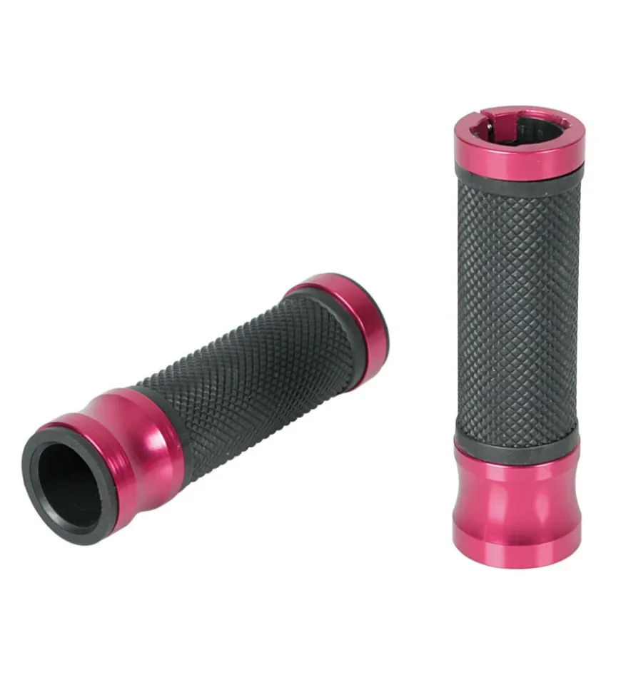 Coppia manopole moto rosse "metal" 90311