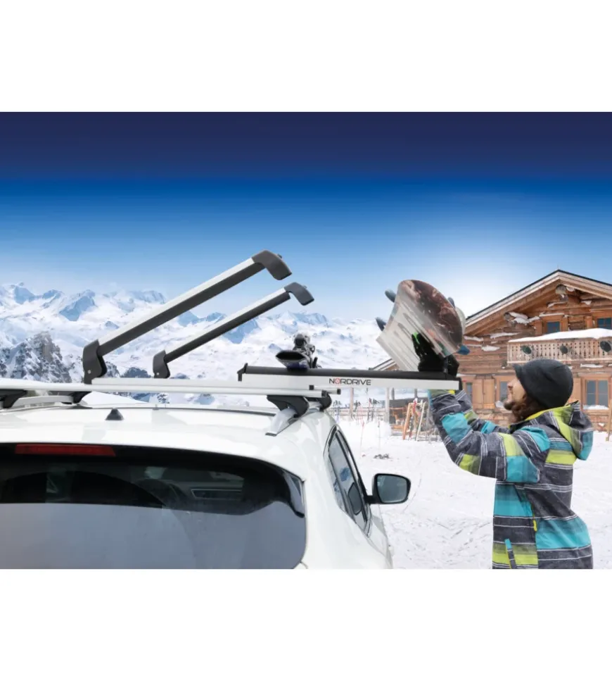 Coppia portasci nordrive "pro-slider evo aluminium ps-60" argento - n40000