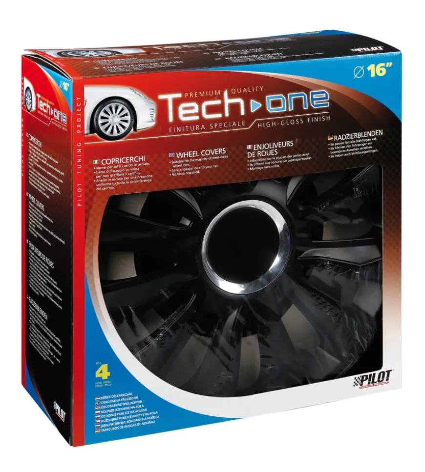 Copricerchi per auto "avalone" pro black - ø 16" 31528