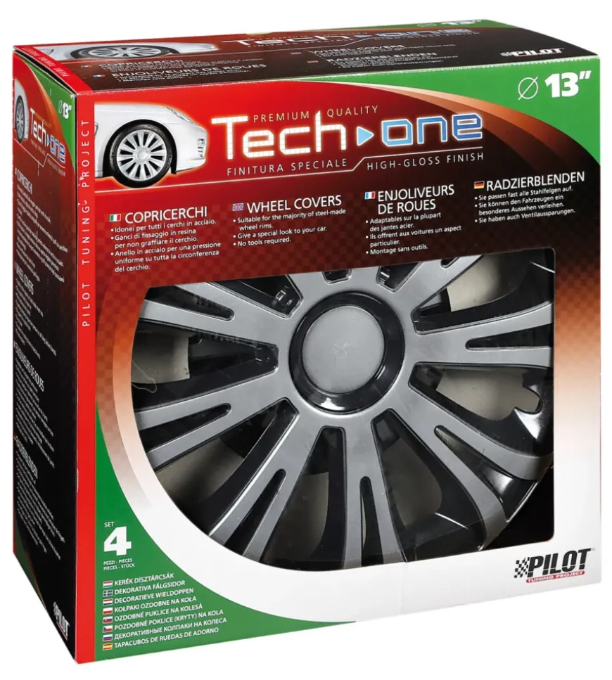 Copricerchi per auto "avera" silver & black - ø 13" pilot 31615