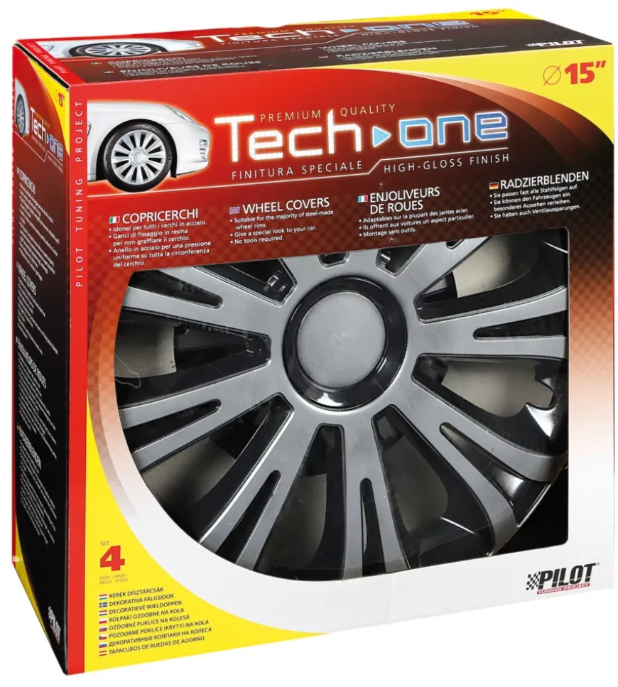 Copricerchi per auto "avera" silver & black - ø 15" pilot 31617