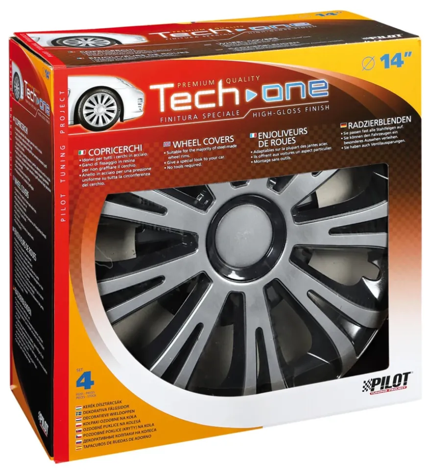 Copricerchi per auto "avera" silver & black - ø 14" pilot 31616