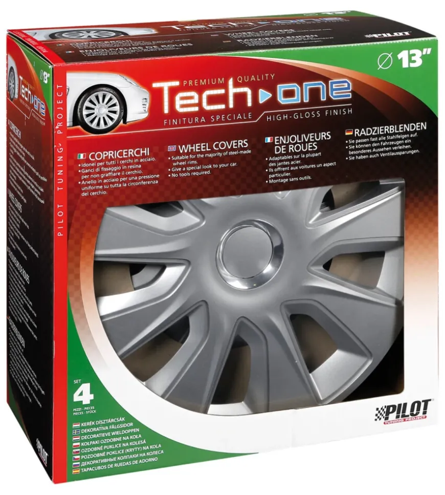 Copricerchi per auto "stratos rc silver" - ø 13" pilot 31595