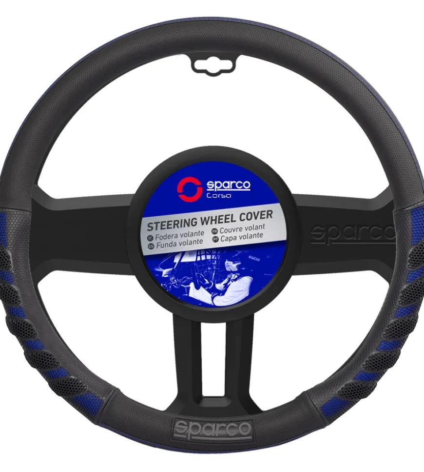 Coprivolante auto universale sparco blu/nero anti dissolvenza - sps101