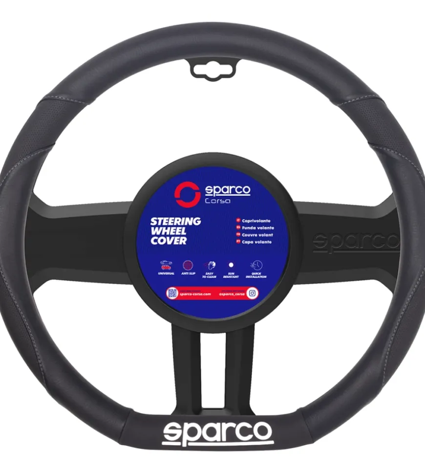 Coprivolante per auto sparco nero in pvc