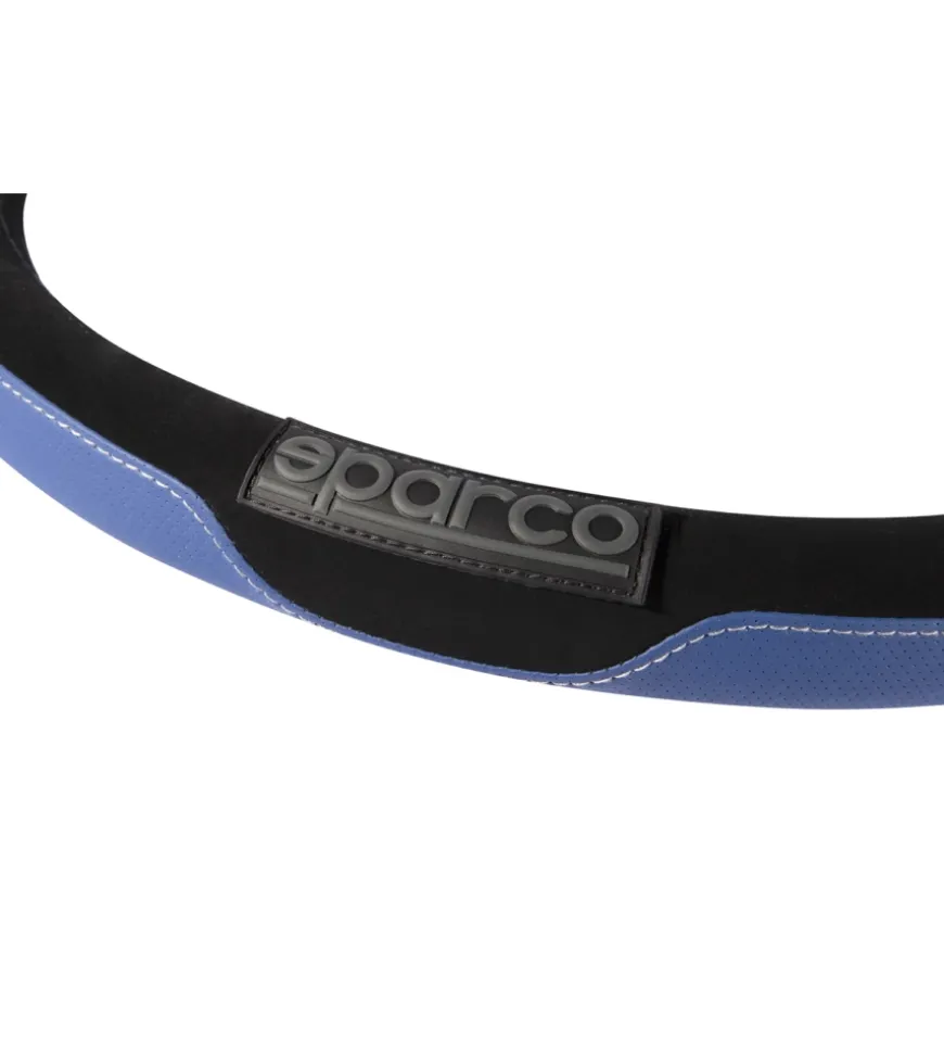Coprivolante universale per auto sparco "sport line" in poliestere blu e nero