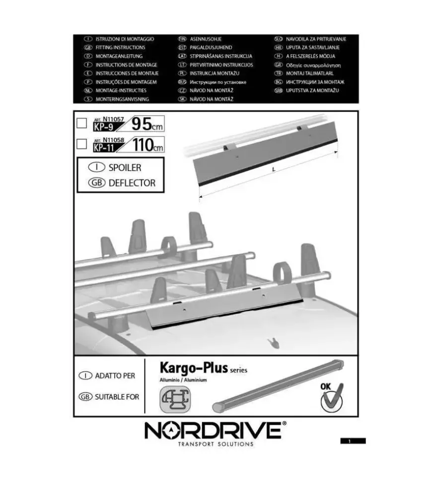 Deflettore aero kargo-plus kp11 - 110 cm n11058