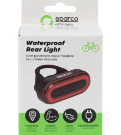 Fanalino posteriore per bicicletta sparco in alluminio e silicone, 3 modalita' di illuminazione